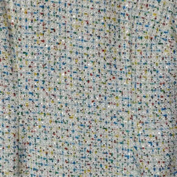 Alex Marie Confetti Metallic Sequined Luxury Quality Dress - WHITE BLUE YELLOW - Picture 4 of 7